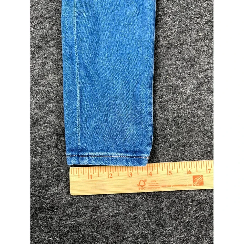Express Jeans Womens 2R Blue Denim Distressed Medium Wash Skinny Leg High Rise‎